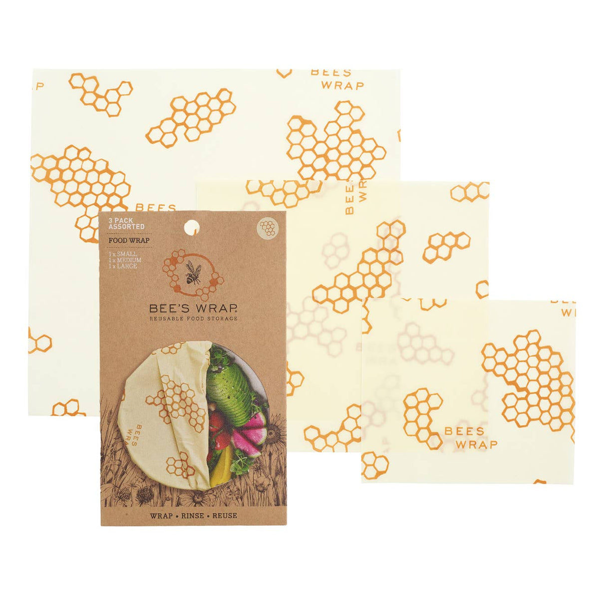 Bees Wrap Assorted 3 Pack - Honeycomb