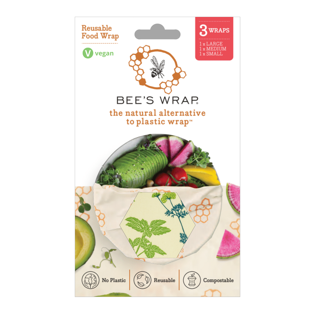 Bees Wrap Assorted 3 Pack - Herb Garden