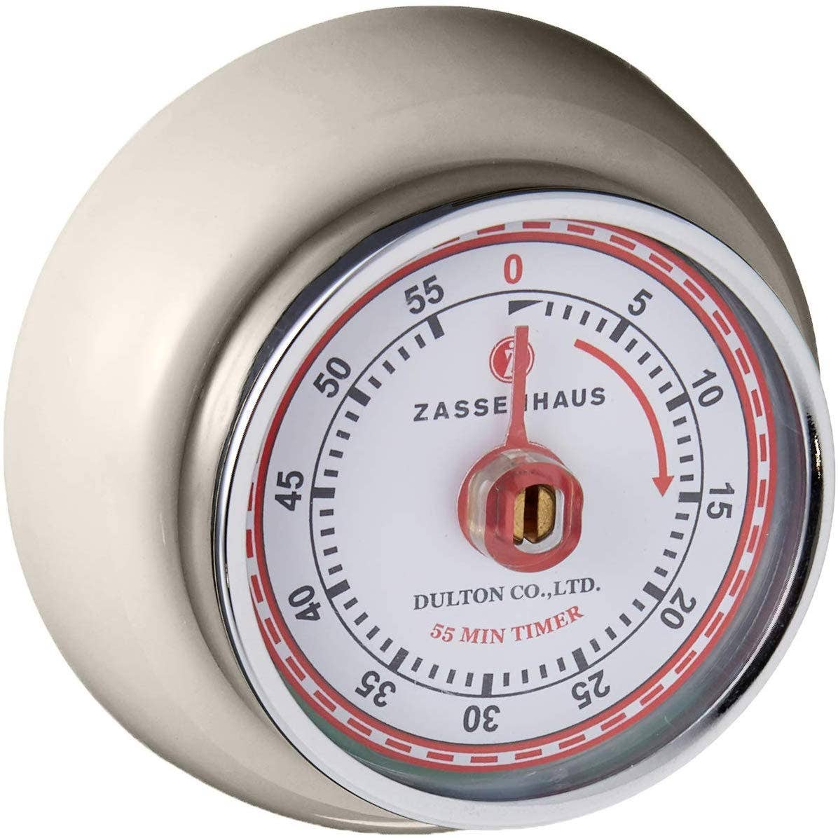 &quot;Retro&quot; Kitchen Timer, Cream, 2.75” x 1.25&quot;