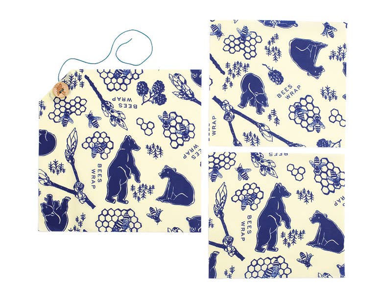 Bees Wrap Lunch 3 Pack - Bees &amp; Bears Print