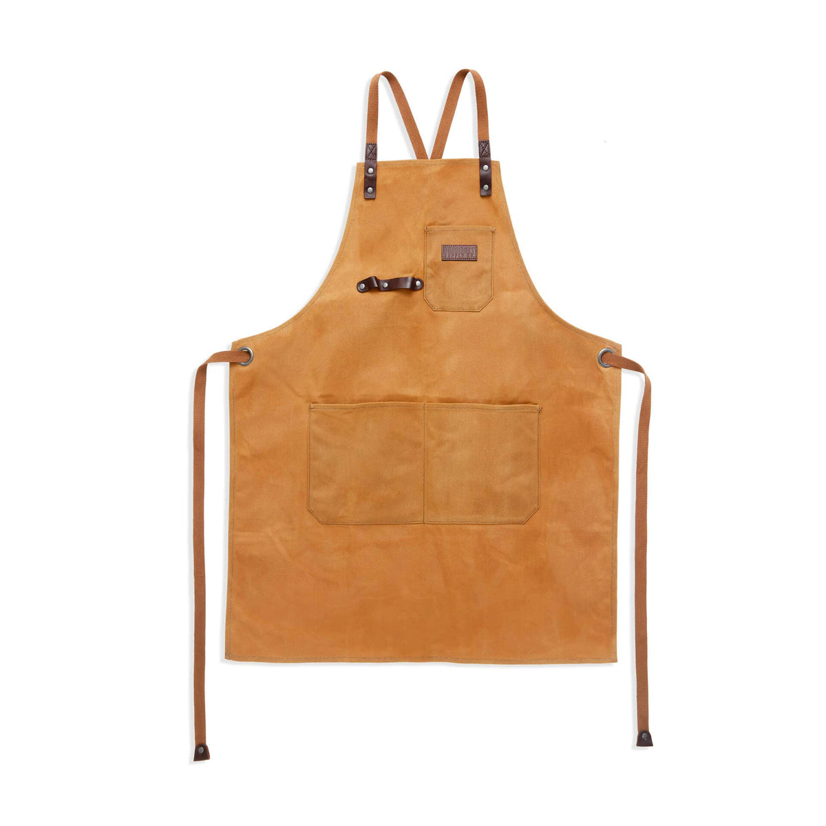 Tan waxed canvas apron